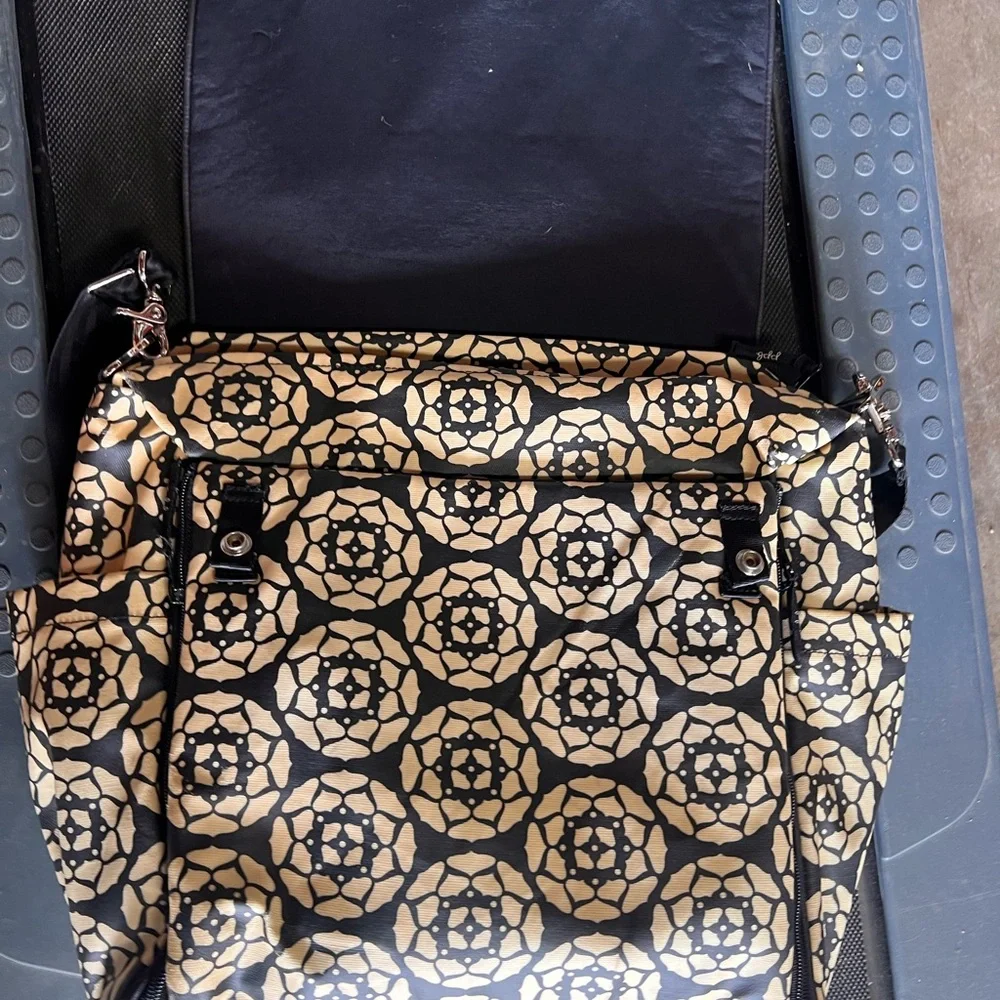 Patterned Black and Gold Women's backpack Bag